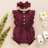 INS Baby Spring And Autumn Models New European And American Sleeveless Solid Color Personality Baby Girl Romper Romper